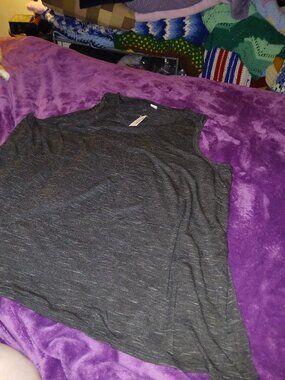 NWT Old Navy Luxe XXL Dark Heather Gray High Neck Tank Top Adult Unisex